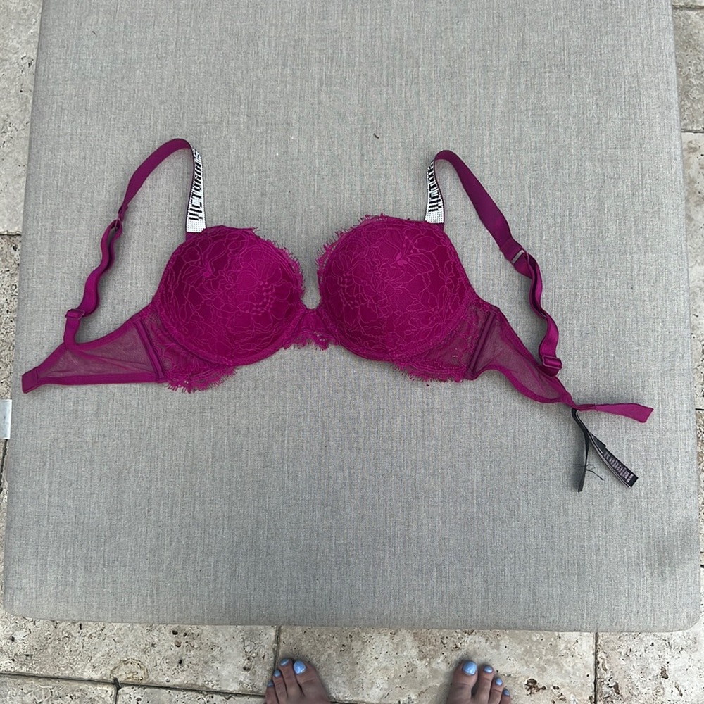 Pink rhinestone Victoria’s Secret bra